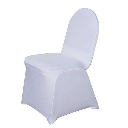 Product Cover Efavormart 50pcs White Stretchy Spandex Fitted Banquet Chair Cover Dinning Event Slipcover for Wedding Party Banquet Catering