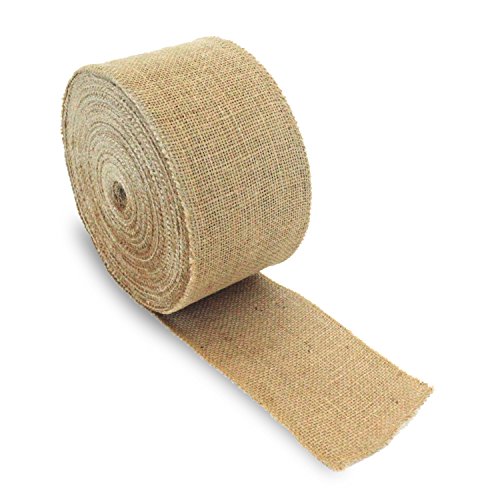 Product Cover Craft Burlap Ribbon No Fray Edges 4 Inches by 50 Yards Wreath Ribbon