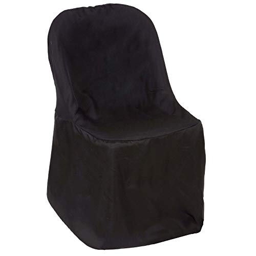 Product Cover Efavormart 50pcs Black Linen Polyester Folding Chair Cover Dinning Chair Slipcover for Wedding Party Event Banquet Catering