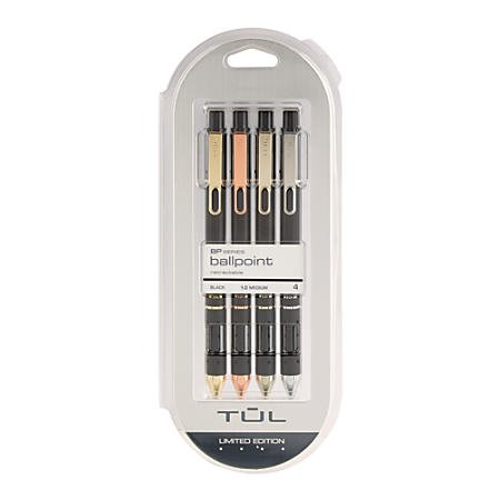 Product Cover TUL Element Limited-Edition Retractable Ballpoint Pens, Medium Point, 1.0 mm, Assorted Barrel Colors, Black Ink, Pack Of 4