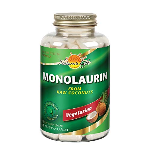 Product Cover Nature's Life Monolaurin Capsules, 990 mg | Vegetarian | Support for Healthy Immune Function & Digestion | Optimal Wellness Benefits | 180 ct