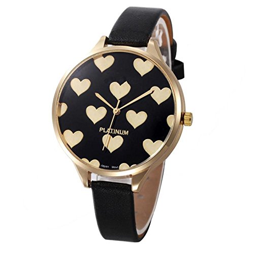 Product Cover Balakie Women's Watch, Ladies Watch Casual Heart Pattern Small Faux Leather Quartz Analog Wrist Watch Xmas Gift
