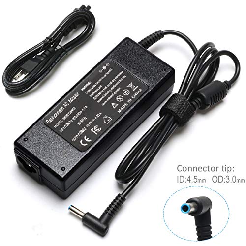 Product Cover 90W AC Adapter Charger Replacement for HP Pavilion 17-e127sf Pavilion 15 Notebook pc 15-e029TX 15-e026tx 14-e035tx 14-e022tx 14-e021tx m4-1010tx Envy Touchsmart Sleekbook 15 17 M6 M7 Power Supply Cord
