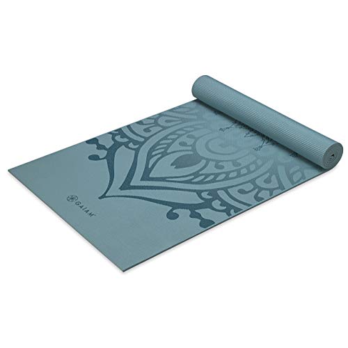 Product Cover Gaiam Yoga Mat Premium Print Extra Thick Non Slip Exercise & Fitness Mat for All Types of Yoga, Pilates & Floor Workouts, Niagara, 6mm