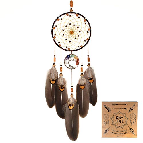 Product Cover Littlear Dream Catcher Handmade Tree of Life Dream Catchers with Feathers Wall Hanging Home Decor Dia 5.1
