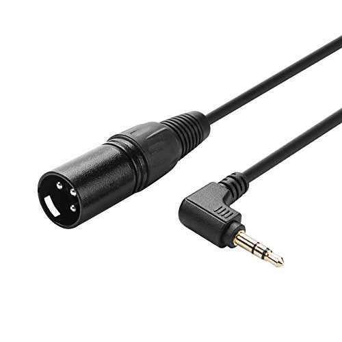 Product Cover 3.5mm to XLR,CableCreation 3 Feet Angle 3.5mm (1/8 Inch) TRS Stereo Male to XLR Male Cable Compatible with iPhone, iPod, Tablet,Laptop and More.Black