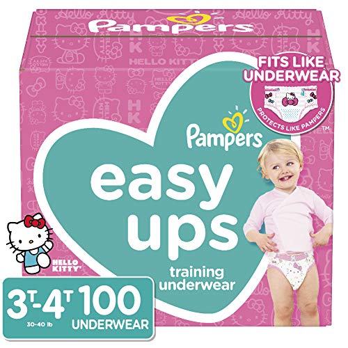 Product Cover Pampers Easy Ups Pull On Disposable Potty Training Underwear for Girls, Size 5 (3T-4T), 100 Count, Giant Pack