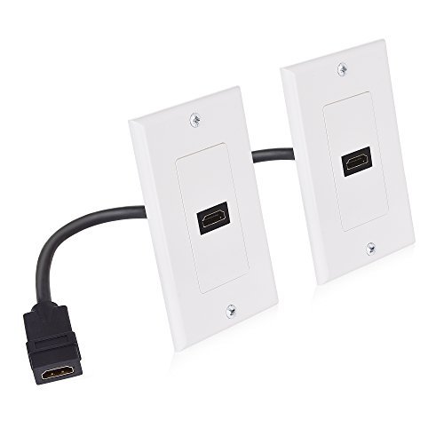 Product Cover Cable Matters 2-Pack 1-Port HDMI Wall Plate in White (Supports 4K UHD, HDR, ARC, Ethernet Pass-Thru)