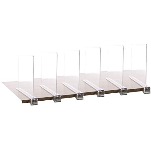 Product Cover 6PCS Multifunction Acrylic Shelf Dividers,Closets Shelf and Closet Separator for Wood Closet,Only Need to Slide to Adjust The Appropriate Distance