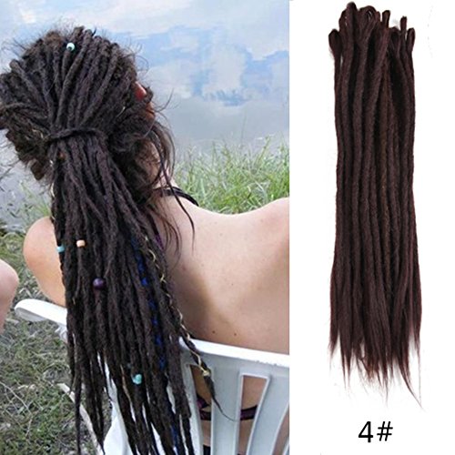 Product Cover AOSOME 20Inch 20pcs/pack Synthetic Dreadlock Extensions Dark Brown Crochet Hair Extensions