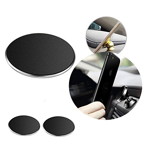 Product Cover ZZoo Adhesive Metal Plate Mounting Kits Stickers Discs Magnetic Patch Compatible with Air Vent Magnetic Car/Vehicle Mount Holder Especially for iPhone 6S 7 7plus (2pack-Black)