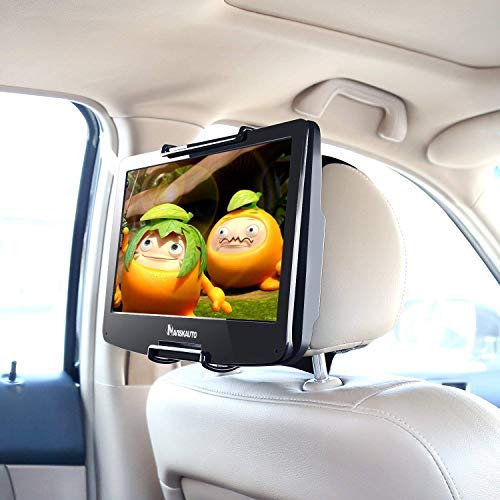 Product Cover NAVISKAUTO Universal Car Headrest Mount Holder with Angle- Adjustable Holding Clamp for Swivel Screen Portable DVD Player, Black
