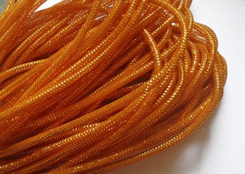 Product Cover YYCRAFT One Roll 30 Yards Solid Mesh Tube Deco Flex for Wreaths Cyberlox CRIN Crafts 8mm 3/8-Inch (All Orange)
