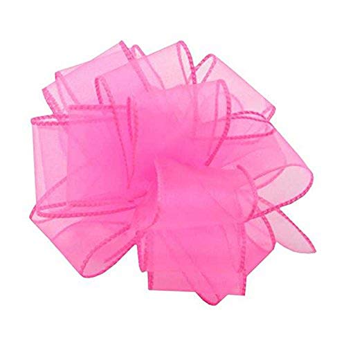 Product Cover Berwick Offray DWI Sheer Spring Wired Edge Ribbon-1-1/2 Wide X 50 Yards-Hot Pink Ribbon