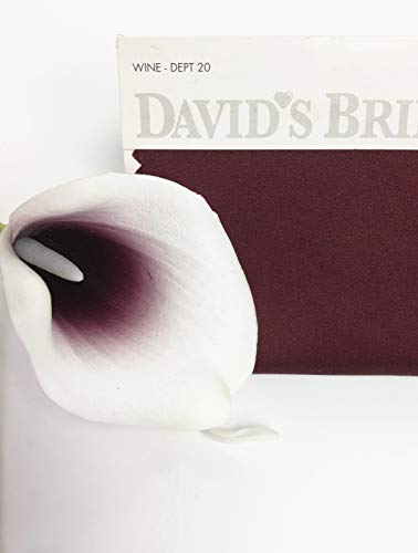Product Cover Angel Isabella, LLC 20pc Set of Keepsake Artificial Real Touch Calla Lily with Small Bloom Perfect for Making Bouquet, Boutonniere,Corsage (Picasso Wine(Burgundy))