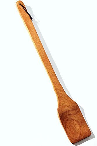 Product Cover Large Wooden Spoon - 18-Inch Cajun Stir Paddle for Cooking in Big Pots & Wall Dcor - Great for Brewing, Grill, Mixing, Stirring - Sturdy Durable Long Spatula Made of Natural Beechwood by Ecosall