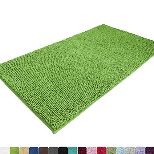 Product Cover MAYSHINE Absorbent Microfiber Chenille Door mat Runner for Front Inside Floor Doormats, Quick Drying, Washable-31x59 inch Green