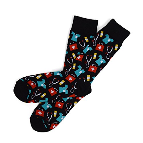 Product Cover Men's Fun Crew Socks, Sock Size 10-13 / Shoe Size 6-12.5, Great Holiday/Birthday Gift