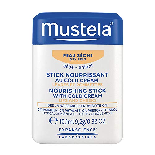 Product Cover Mustela Nourishing Stick with Cold Cream, Baby Lip and Face Moisturizer, with Natural Avocado Perseose and Ceramides, 0.32 Ounce