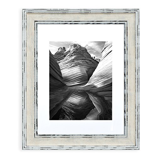 Product Cover 11x14 Picture Frame Distressed Cream - Matted to 8x10, Frames by EcoHome