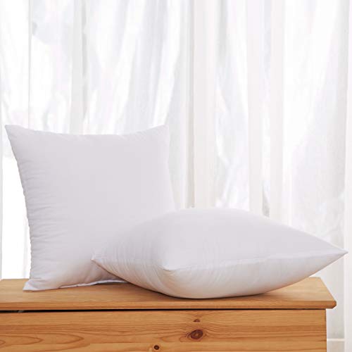Product Cover Acanva Decorative Square Throw Pillow Inserts Hypoallergenic Form Stuffer Cushion Sham Filler, 16x16, White, 2 Piece