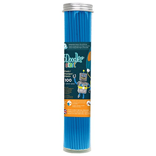 Product Cover 3Doodler Start 3D Printing Filament Refill Tube (X100 Strands, Over 830'. of Extruded Plastic!) - Ocean Blue, Compatible with Start 3D Pen for Kids