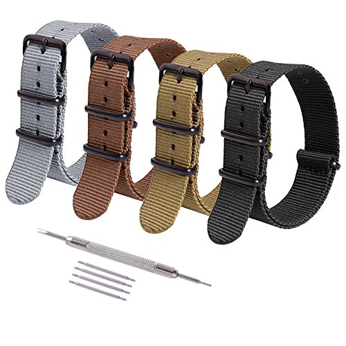Product Cover Ritche NATO Strap 16mm 18mm 20mm 22mm Premium Nylon Watch Band Strap with Stainless Steel Buckle