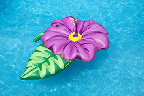 Product Cover Swimline Hibiscus Flower Float Pool Inflatable Ride-On, Pink, Green