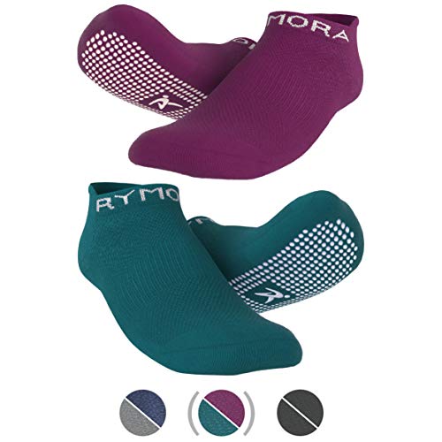 Product Cover Rymora Non Slip Grip Socks for Women and Men (2 Pairs) - Perfect for Hospital, Yoga, Trampoline, Barre & Home