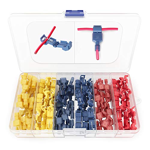 Product Cover 120 PCS Wirefy T Tap Electrical Connectors - Quick Wire Splice Taps and Insulated Male Quick Disconnect Terminals