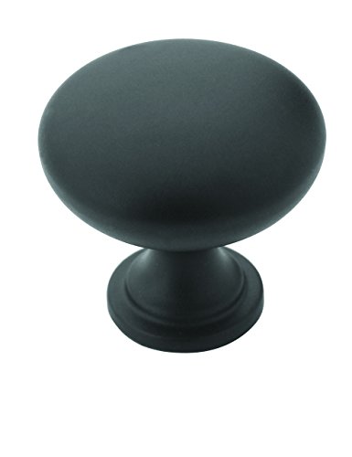 Product Cover Allison Value 1-1/4 in (32 mm) Diameter Flat Black Cabinet Knob - 10 Pack