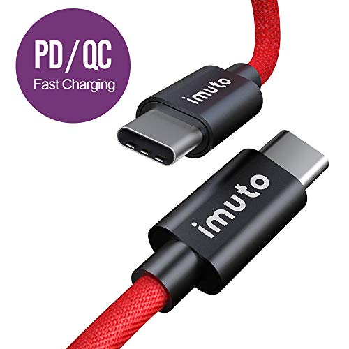 Product Cover USB Type C Cable, iMuto 3.3ft USB-C to USB-C Data Charging Cable(3A), Braided Cord Fast Charger for Galaxy S8, S8+, Google Pixel, Nexus 6P, Huawei Matebook, Nintendo Switch, MacBook/Pro and More