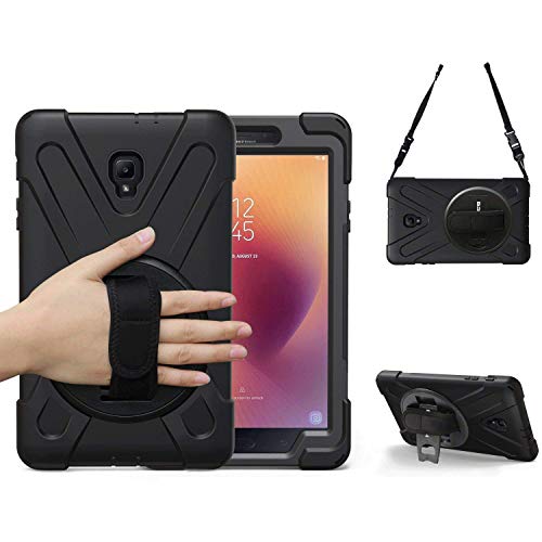 Product Cover BRAECN Galaxy Tab A 8.0 2017 Case Full-Body Rugged Protective Case with 360 Degree Rotatable Hand Strap/Shoulder Strap for Tab 8.0