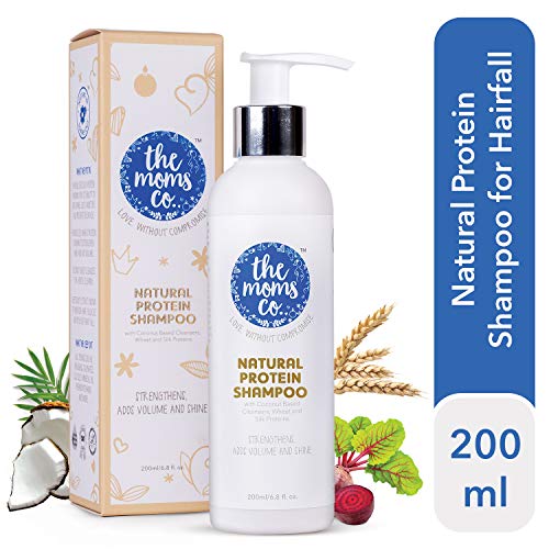 Product Cover The Moms Co. Natural Protein Shampoo (200ml) to Strengthen Hair, Add Volume, Shine and Reduce Hair Fall - 6.8 Oz