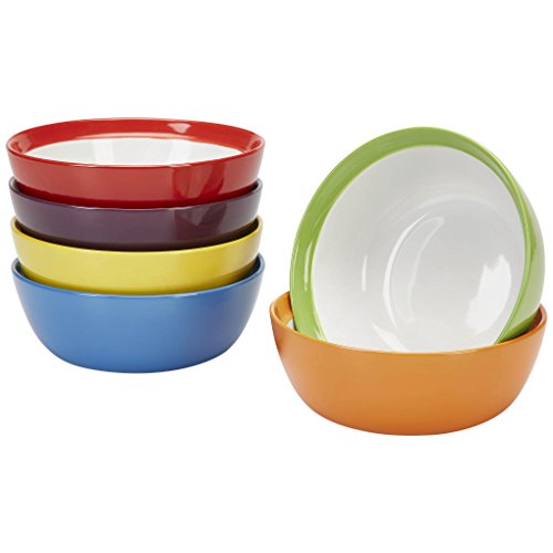 Product Cover Premium Ceramic Set of 6, Colorful Meal Stoneware (Breakfast Bowls)