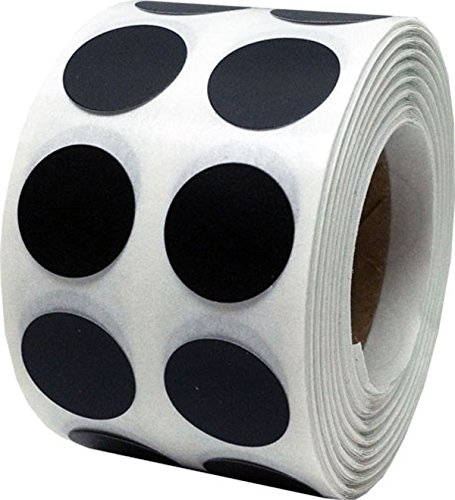 Product Cover Black Color Coding Labels for Organizing Inventory 0.50 Inch Round Circle Dots 1,000 Total Adhesive Stickers On A Roll