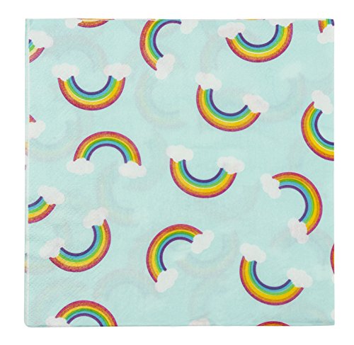 Product Cover Cocktail Napkins - 150-Pack Luncheon Napkins, Disposable Paper Napkins Rainbow Party Supplies for Kids Birthdays, 2-Ply, Unfolded 13 x 13 inches, Folded 6.5 x 6.5 inches
