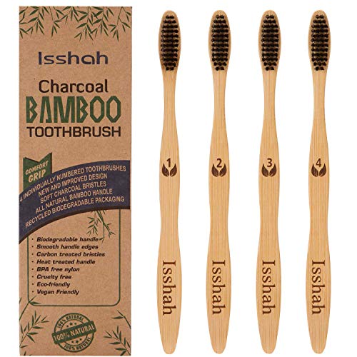 Product Cover Biodegradable Eco-Friendly Natural Bamboo Charcoal Toothbrush - Pack Of 4