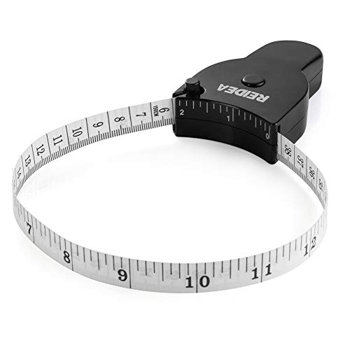 Product Cover Body Measure Tape 60inch (150cm), Lock Pin and Push-Button Retract, Ergnomic and Portable Design, Black