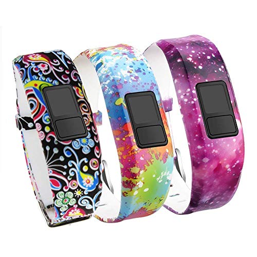 Product Cover Band Compatible for Garmin Vivofit 3 Vivofit JR Vivofit JR. 2-HMJ Band Colorful Adjustable Replacement Wristband Strap Bands Compatible Vivofit 3/JR/JR. 2 Bracelet(for Kids, Wrist Over 135MM at Least)