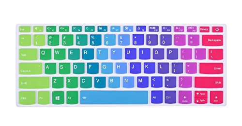 Product Cover CaseBuy Compatible Keyboard Cover for Lenovo Yoga 720 15 15.6 inch, Flex 5 14 inch, Flex 5 15.6 inch Laptop Ultra Thin Keyboard Protective Skin, Rainbow