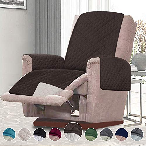 Product Cover RHF Reversible Chair Cover, Chair Cover, Chair Cover for Dogs, Pet Cover for Chair, Chair Slipcover, Chair Protector, Machine Washable, Double Diamond Quilted(Recliner Chair:Chocolate/Beige)