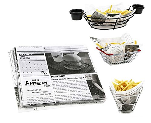 Product Cover Mannily Food Grade Tissue Paper Food Basket Liners - Newsprint 200 sheets 8.66