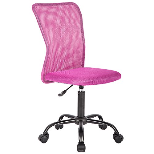 Product Cover Office Chair Desk Chair Mesh Computer Chair with Lumbar Support No Arms Swivel Rolling Executive Chair for Back Pain,Pink 1 Pack
