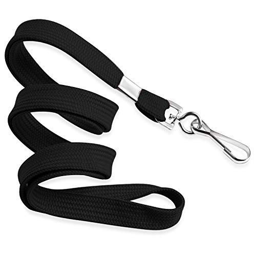 Product Cover MIFFLIN Flat Lanyards for ID Badges (Black, 36 Inch, 5 Pack), Comfortable Neck Straps