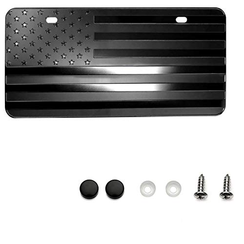 Product Cover LFPartS USA American Flag Metal Embossed License Plate (12