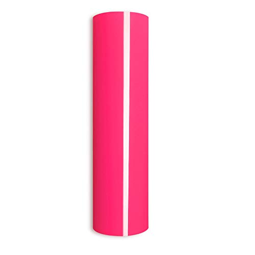 Product Cover Neon Pink Heat Transfer Vinyl，PU Neon Pink Iron-on Vinyl Heat Transfer Vinyl Roll for DIY T-Shirts 、Idea Fabrics 0.8x5ft (Neon Pink)