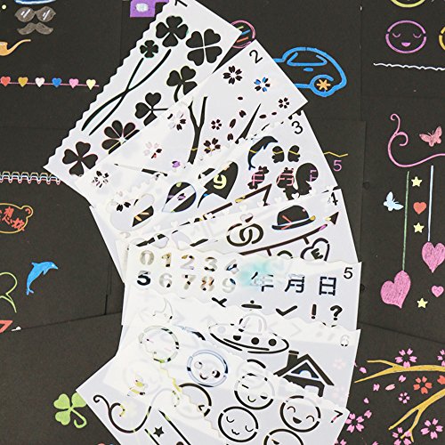 Product Cover Drawing and Painting Stencils,Drawing Stencils for Kids,16PCS Stencils for Planner/Bullet Journals,Face/Rock/Wood Painting,Card Making,Scrapbooking