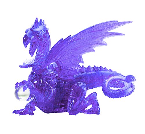 Product Cover Bepuzzled Deluxe 3D Crystal Jigsaw Puzzle - Purple Dragon DIY Assembly Brain Teaser, Fun Model Toy Gift Decoration for Adults & Kids Age 12 & Up, 56Piece (Level 3)