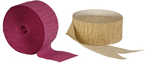 Product Cover DENNECREPE Gold Metallic Crepe Paper Combinations (Plum and Gold Metallic) 290 FEET Total MADE IN USA